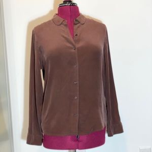 Everlane silk modern collar blouse EUC